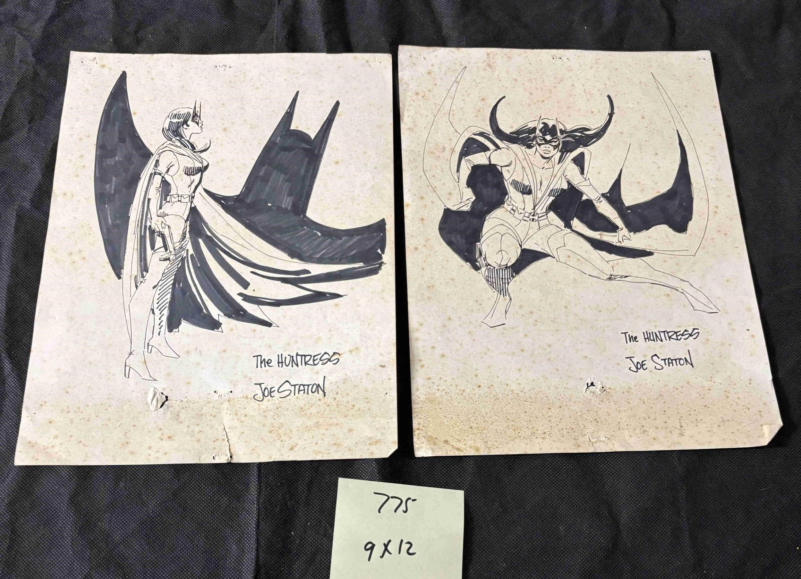 Joe Stanton Signed Original Huntress Art: Both pieces have oxidation and tears. We offer in person or virtual previews of auction lots up until the day before the auction. All items are sold as is. Please look at pictures carefully to determi