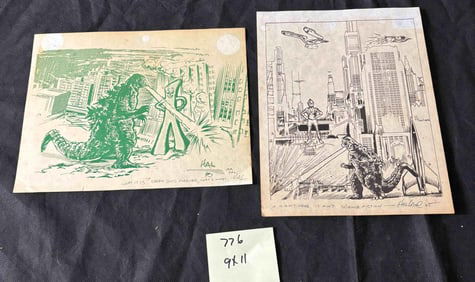 Hal Lane Signed Original Godzilla Art
