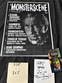Basil Gogos Signed Sketch w/ Auto Horror Legend