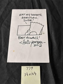 Chris Yambar Signed Original Bart Simpson Art
