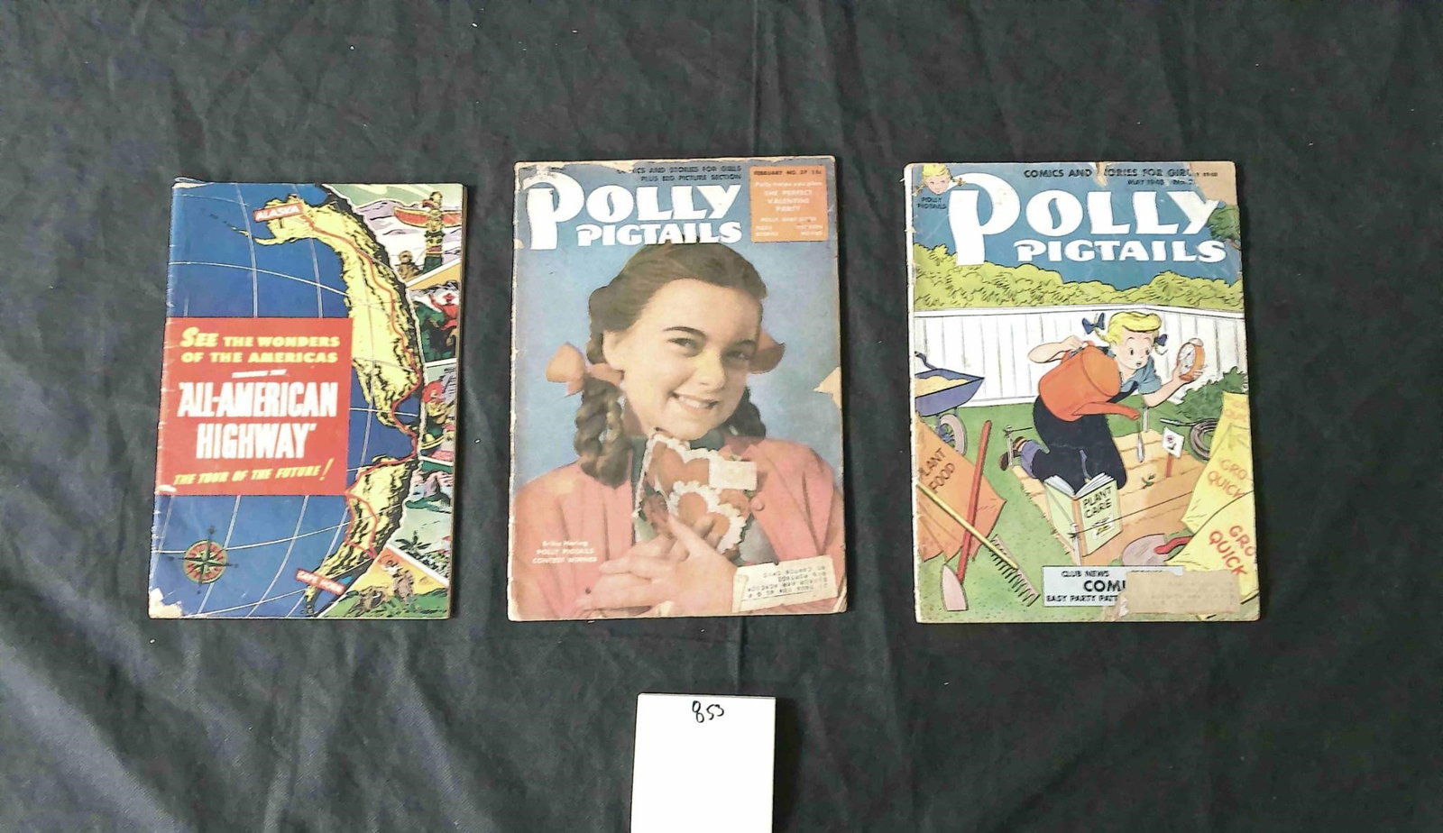Polly Pigtails Golden Age Magazine + Comic: We offer in person or virtual previews of auction lots up until the day before the auction. All items are sold as is. Please look at pictures carefully to determine what you believe are the condition 