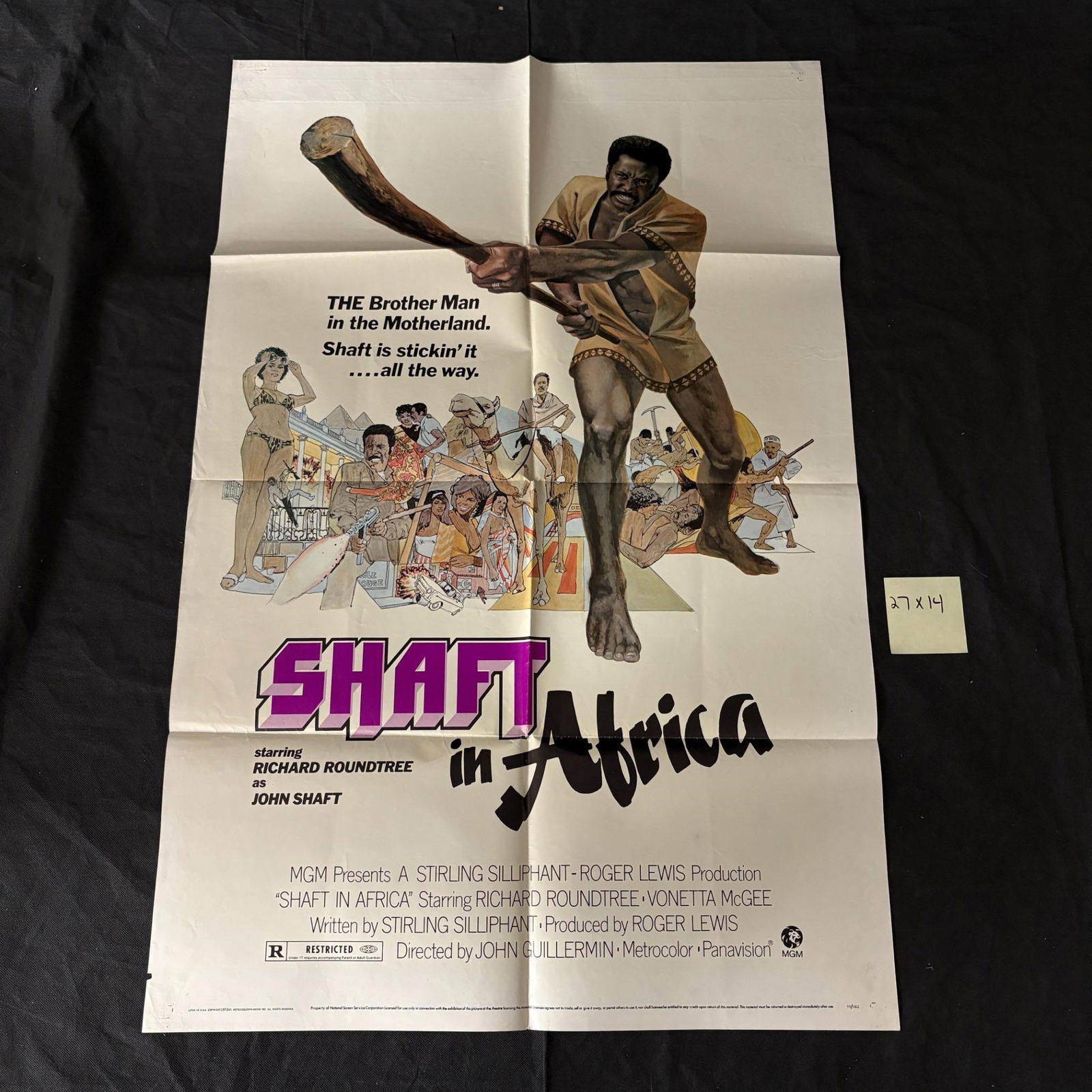 Shaft in Africa Original 1973 One Sheet Movie Poster Blaxploitation (1 of 3)