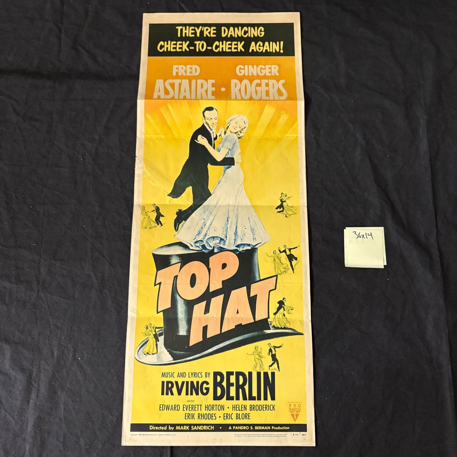 Top Hat Original 1953 Re-Release Insert Movie Poster (1 of 3)