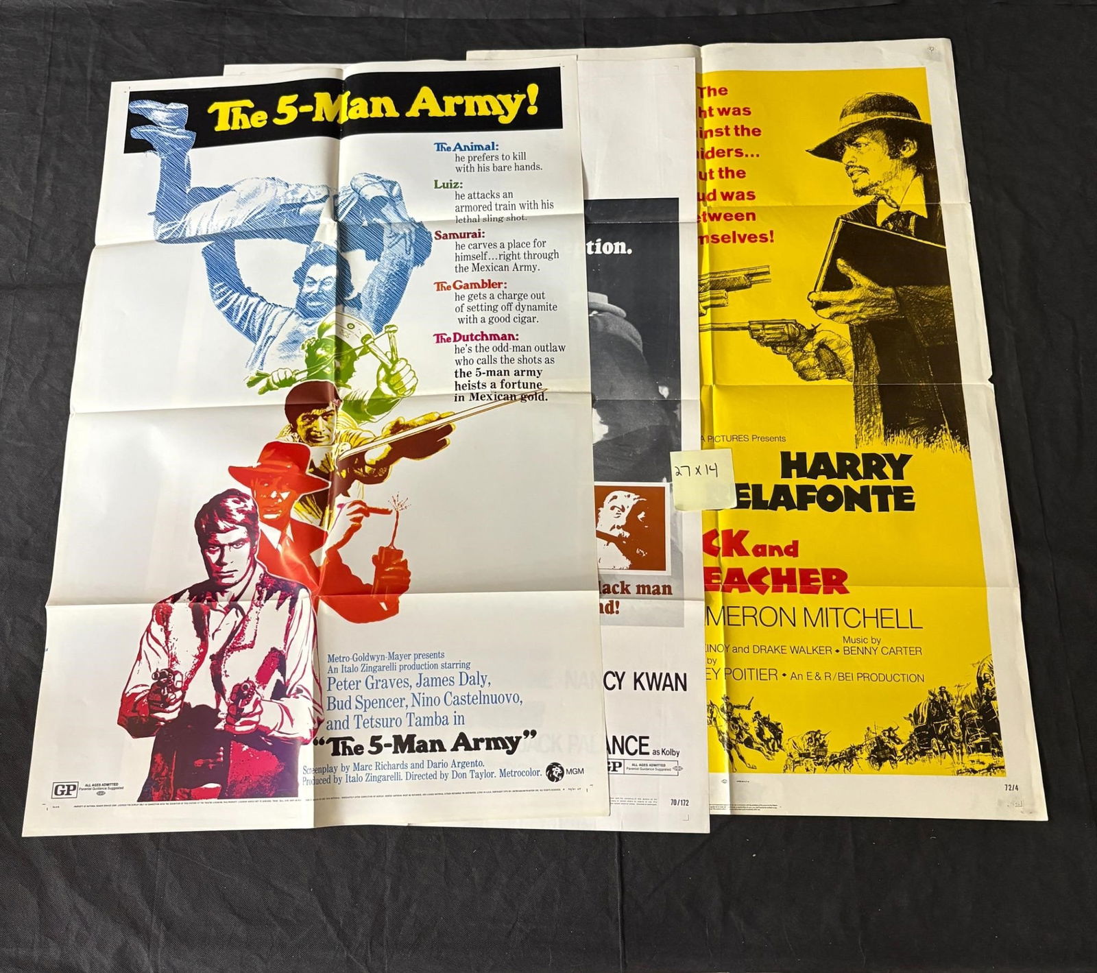 Original 1970s Western Movie Posters, 5 Man Army (1 of 4)