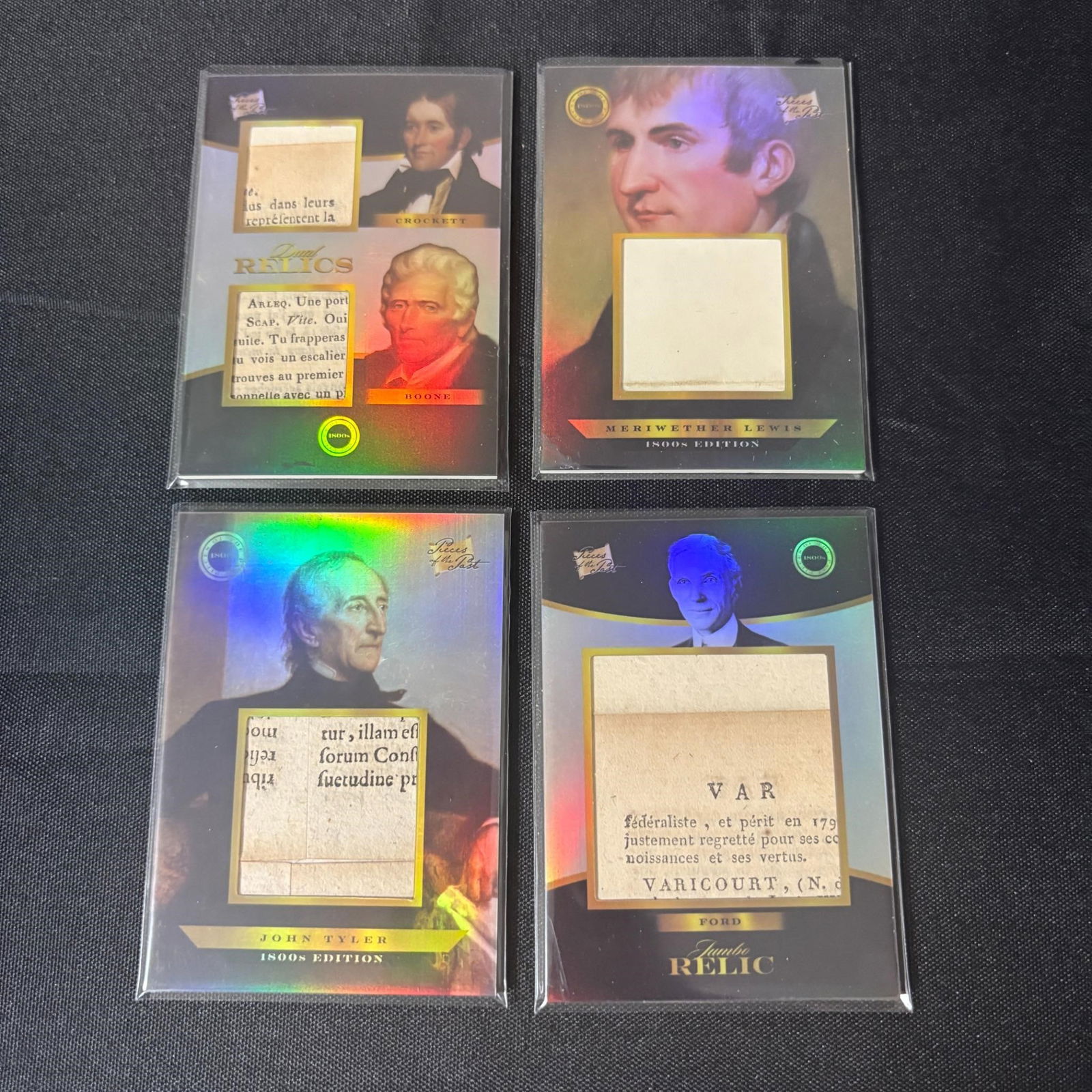 Ford, Tyler, Boone, Crockett Relic Cards (1 of 2)