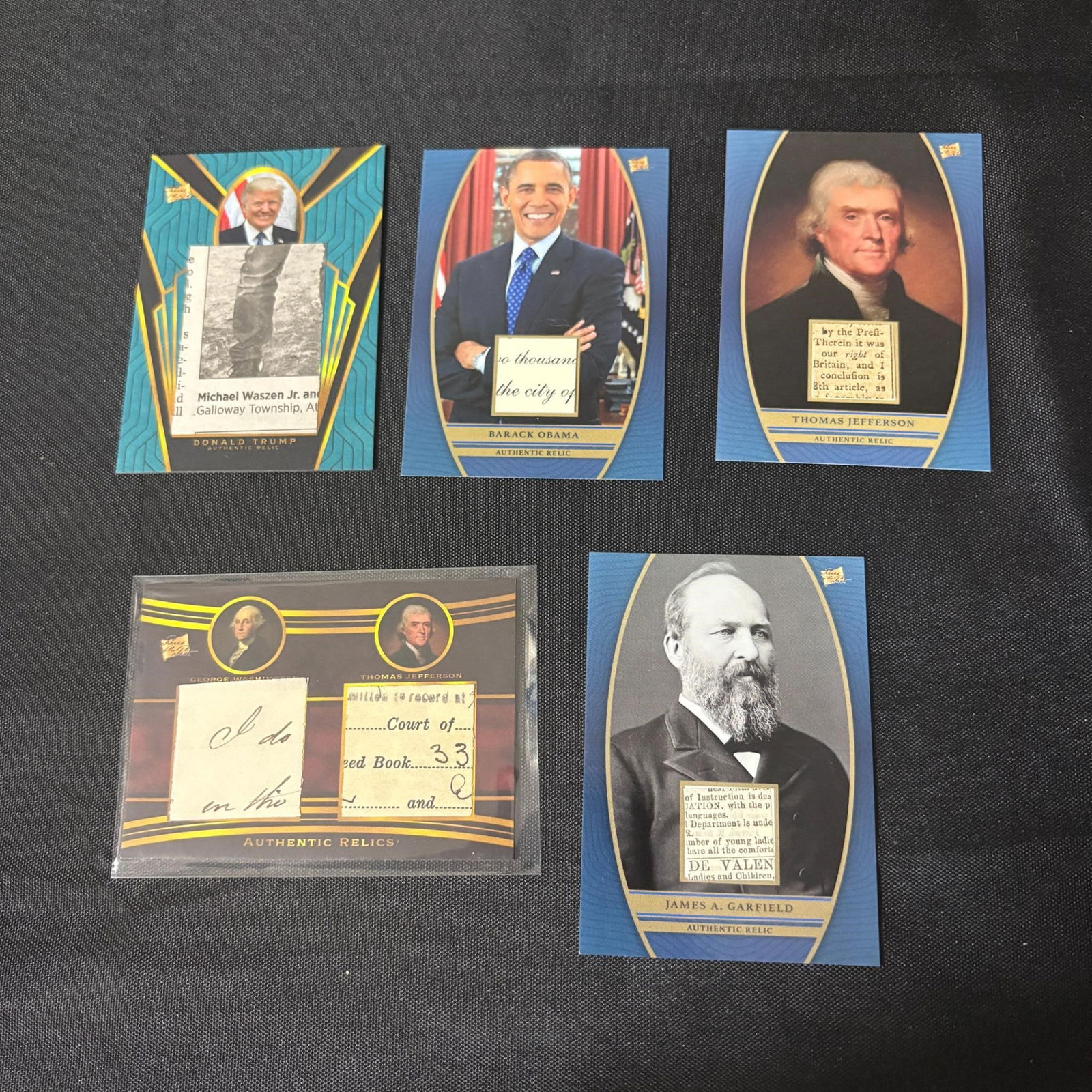 US Presidents Relic Cards, George Washington + (1 of 2)