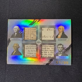 Washington, Jefferson, Hamilton Lincoln Relic Card