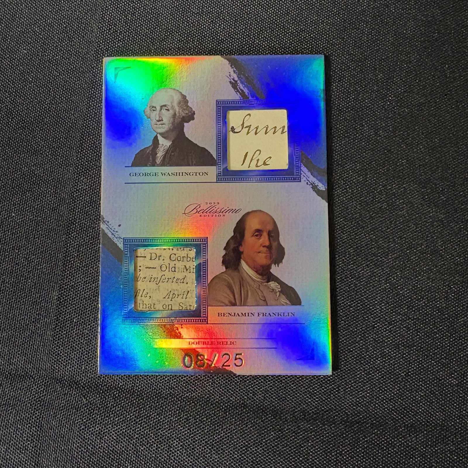 Washington, Franklin Double Relic #/25 Writing (1 of 2)