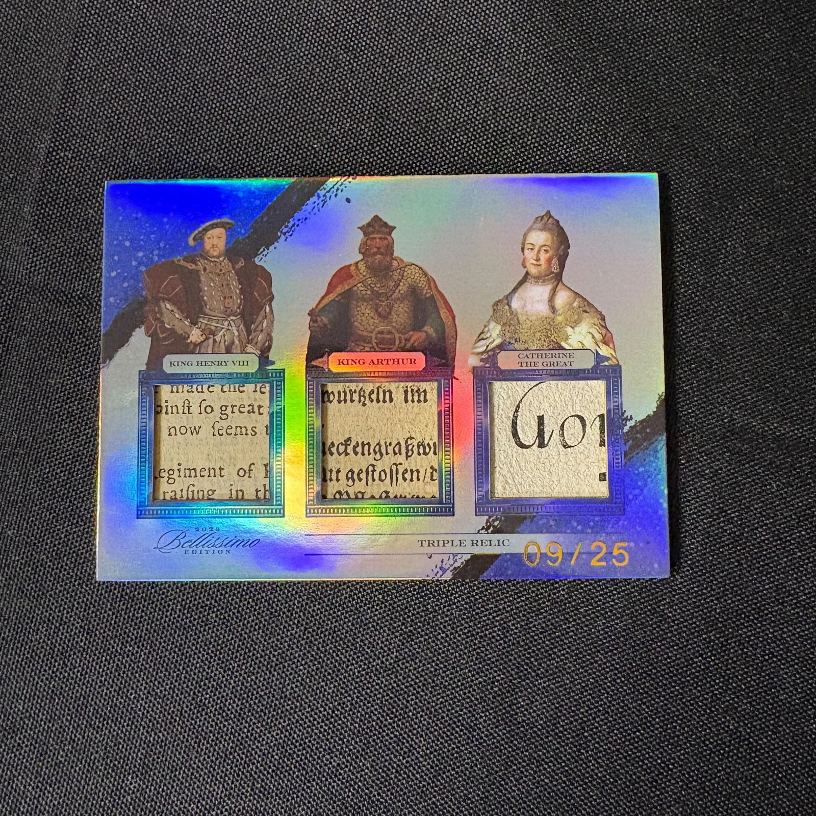 Henry, Arthur, Catherine Triple Relic Card #/25 (1 of 2)