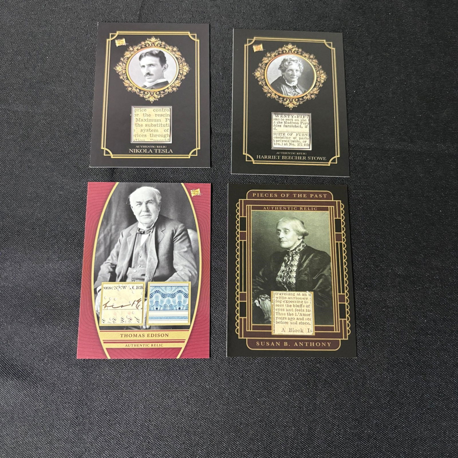Tesla, Edison, Anthony, Stowe Relic Cards (1 of 2)