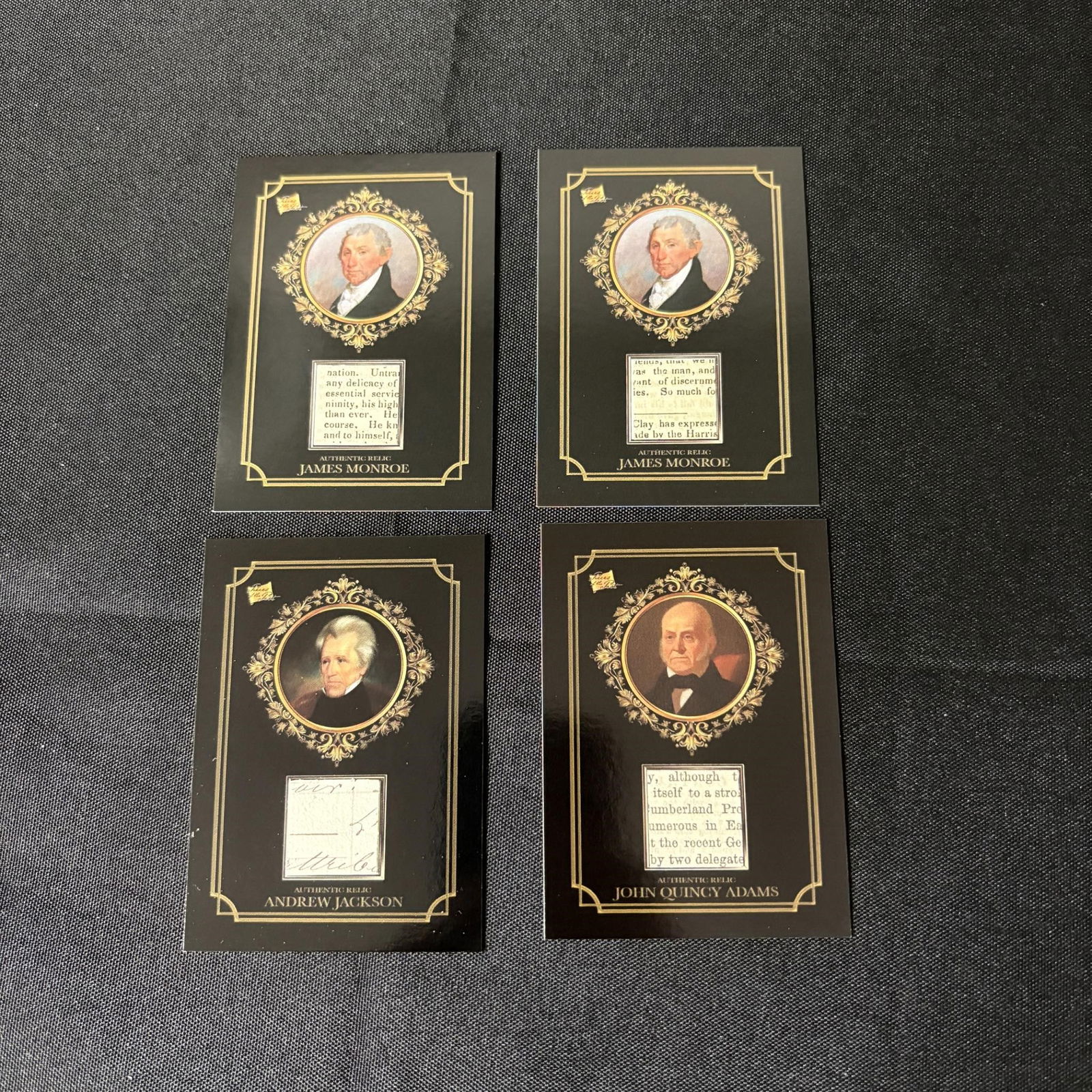 Adams, Monroe, Jackson Relic Cards (1 of 2)