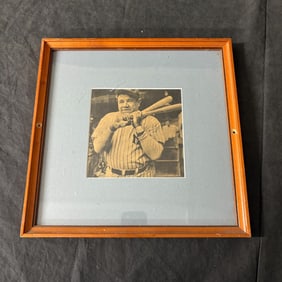 Babe Ruth Newspaper Photo in Frame