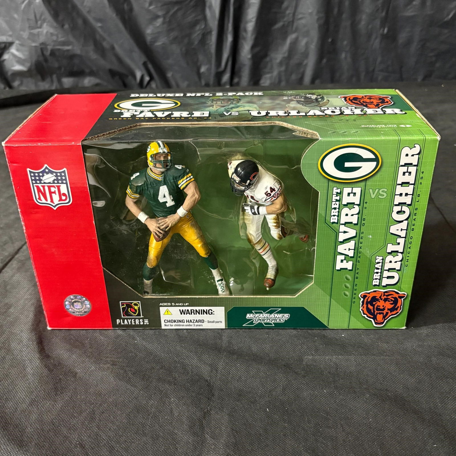 McFarlane Toys Brett Farve, Urlacher NIB: Bret Farve Brian Urlacher Action Figures by McFarlane Toys NIB. All items are sold as is. Please look at pictures carefully to determine what you believe are the condition of each lot. By choosing whi