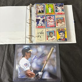 Jose Canseco Auto, Baseball Card Binder