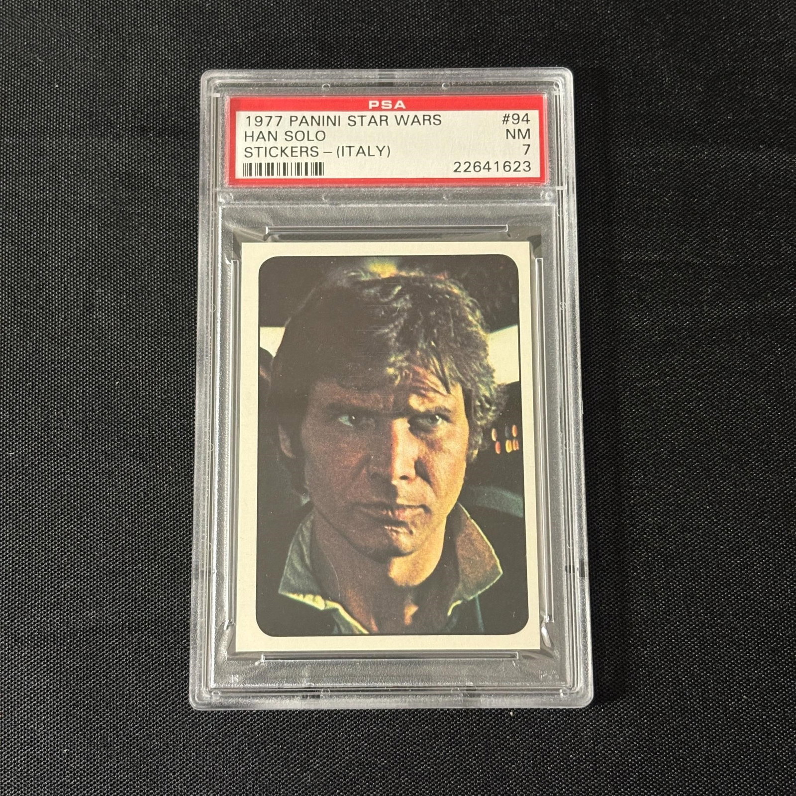 PSA 7 Han Solo 1977 Panini Sticker (Italy) (1 of 2)
