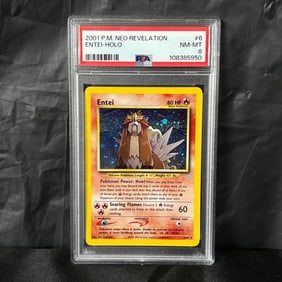 PSA 8 Entei Holo Neo Revelation