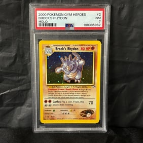 PSA 7 Brock's Rhydon Holo Gym Heroes
