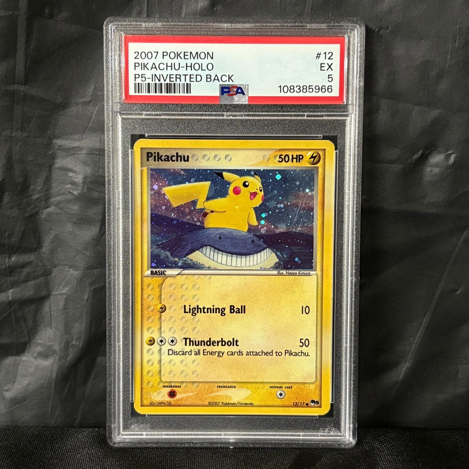 PSA 5 Pikachu Holo Inverted Back Error RARE! (1 of 2)