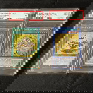 PSA Graded Yu-Gi-Oh Cards 1st Ed: PSA 7 Toon Kingdom, PSA 9 Ohime The Manifested Mikanko. All items are sold as is. Please look at pictures carefully to determine what you believe are the condition of each lot. By choosing which card
