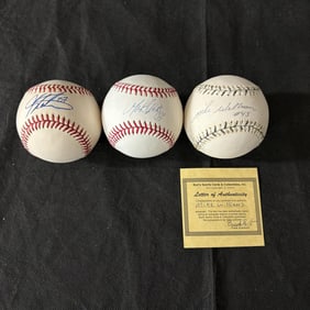 Hendrickson, Williams, Stokes Sig Baseballs