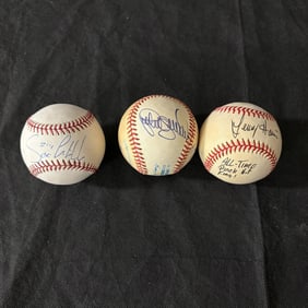 Gurrero, Castillo, Harris Signed Baseballs
