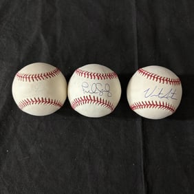 Gonzalez, Santos, Garner Sig Baseballs
