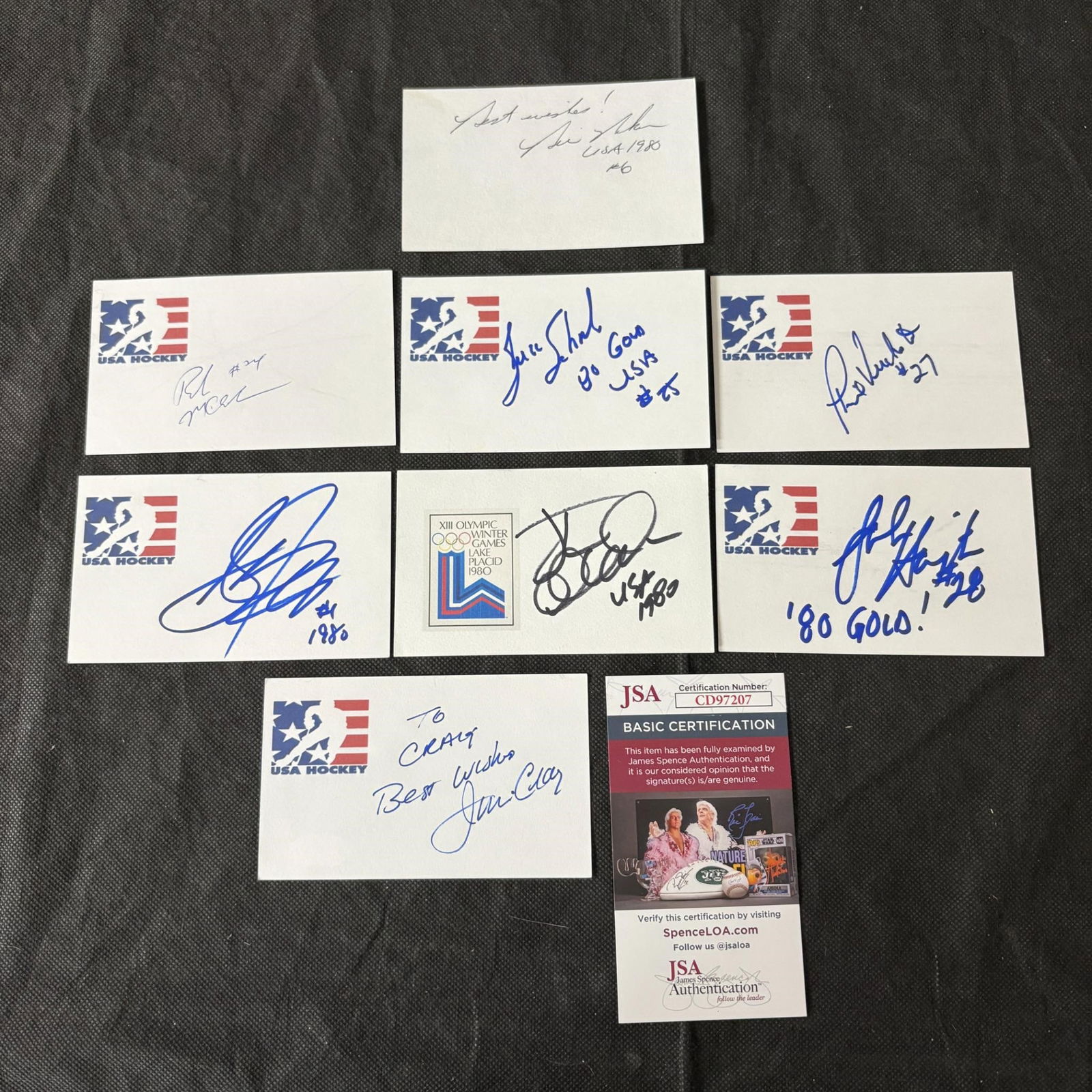Olympic Hockey Player Autos, Jim Craig JSA COA (1 of 3)