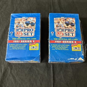 Sealed 1991 Proset Football Card Boxes Series 1