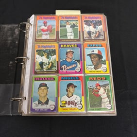 Binder Filled with 1975 Topps Baseball Cards