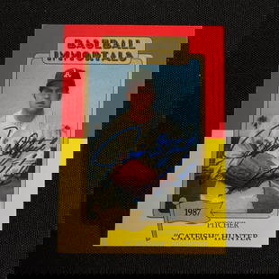 Catfish Hunter Signed Card SSPC HOF Card: This card came from the same set that the other JSA certified cards came from. As a result, we strongly believe the autographed card is authentic. SSPC Hall of Fame Baseball Card Autographed by