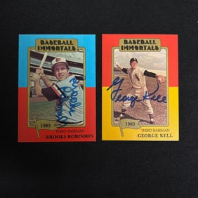 Brooks Robinson, George Kell Signed Baseball Cards