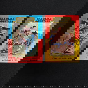 Brooks Robinson, George Kell Signed Baseball Cards: SSPC Hall of Fame Baseball Cards Autographed by Brooks Robinson, and George Kell. All items are sold as is. Please look at pictures carefully to determine what you believe are the condition of each