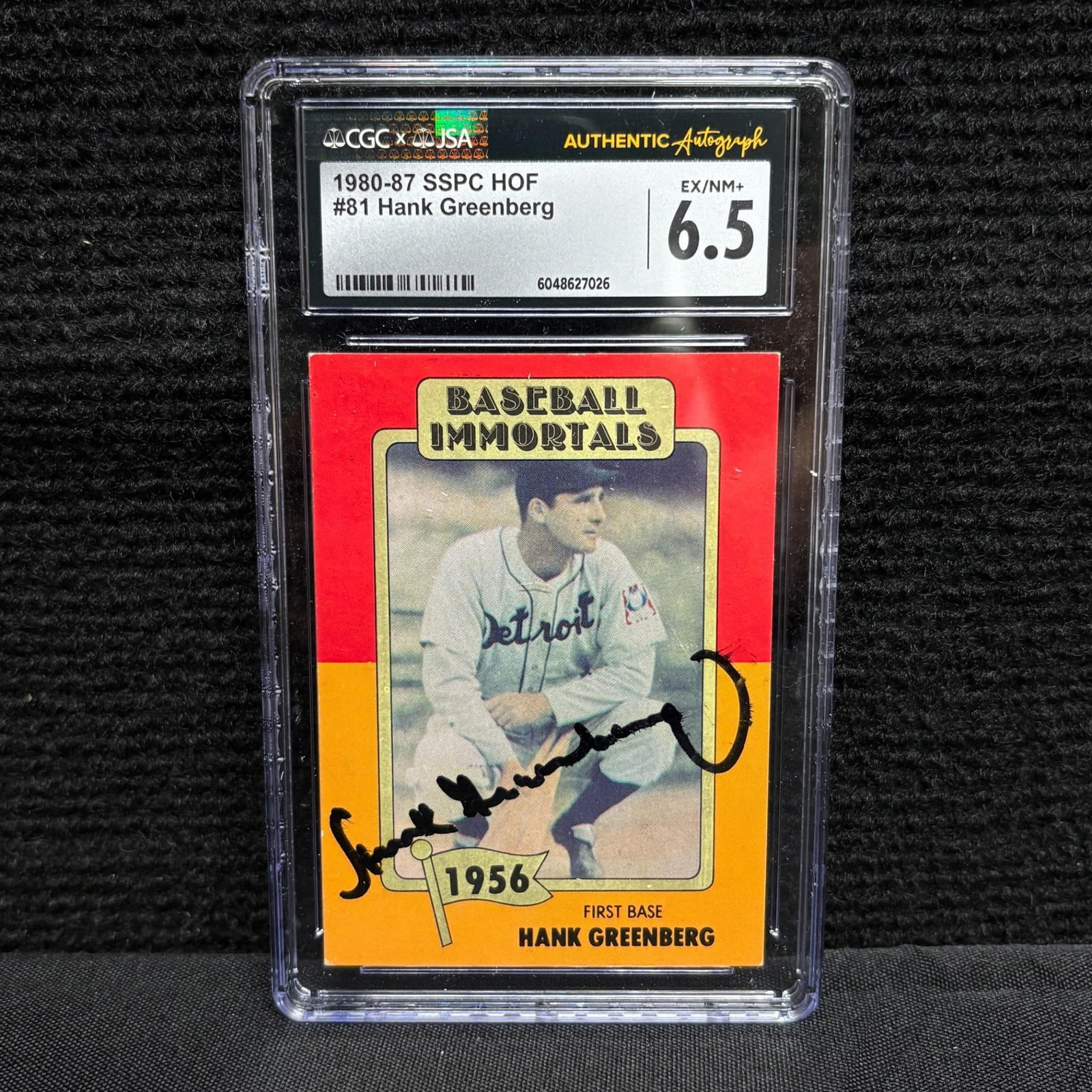 CGC/JSA Hank Greenberg Signed Baseball Card (1 of 2)