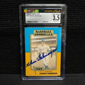 CGC/JSA Auto Graded 10 Charlie Gehringer Auto Card