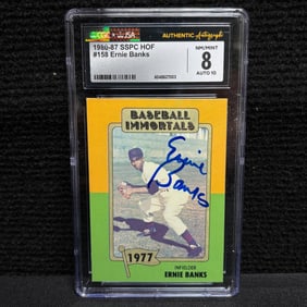 CGC/JSA 8 Auto Graded10 Ernie Banks Signed Card