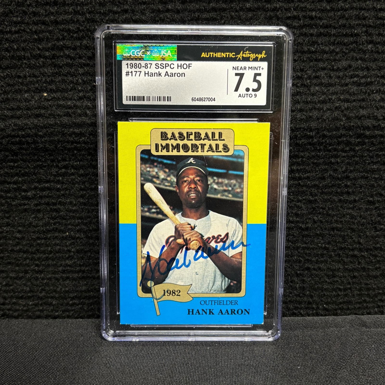 CGC/JSA Auto Graded 9 Hank Aaron Signed Card (1 of 2)