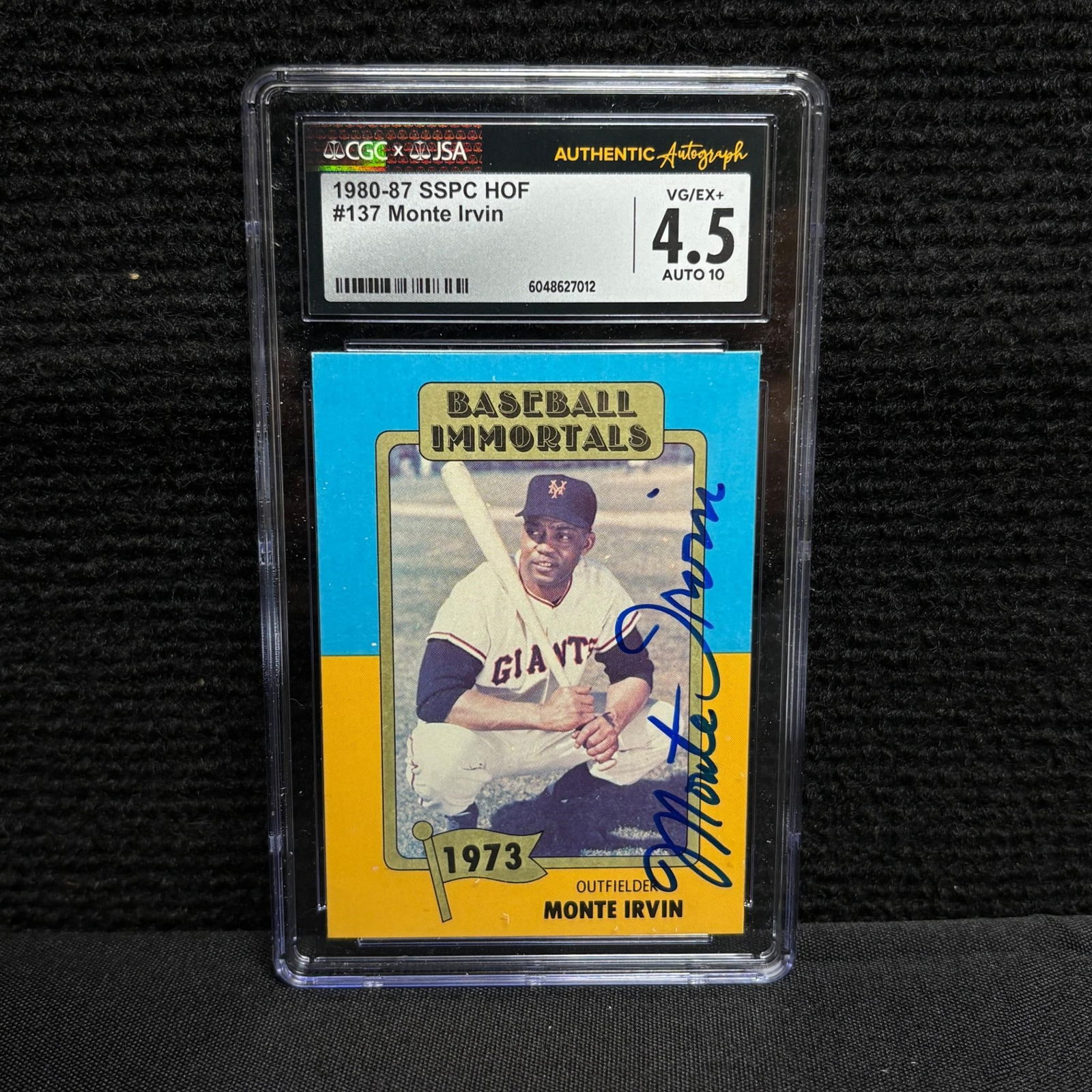 CGC/JSA Auto Graded 10 Monte Irvin Signed Card (1 of 2)