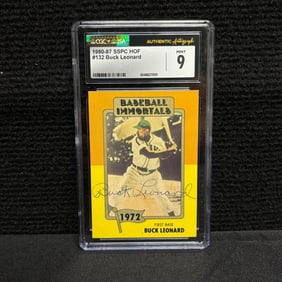 CGC/JSA 9 Buck Leonard Signed Baseball Card