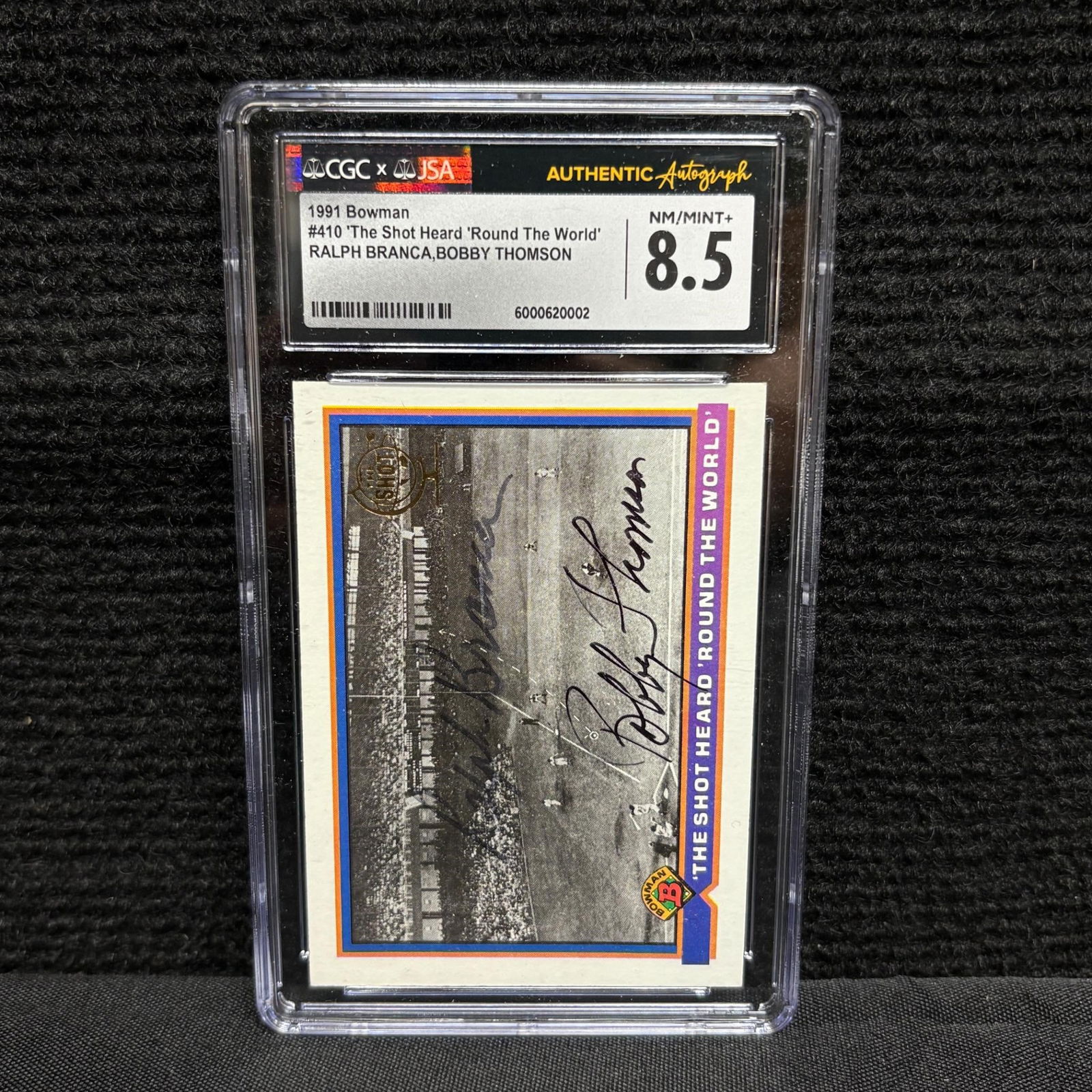 CGC/JSA Ralph Branca, Bobby Thomson Signed Card (1 of 2)