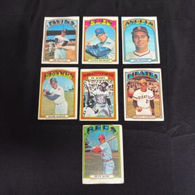 1972 Topps Baseball Cards, Aaron, Rose, Clemente