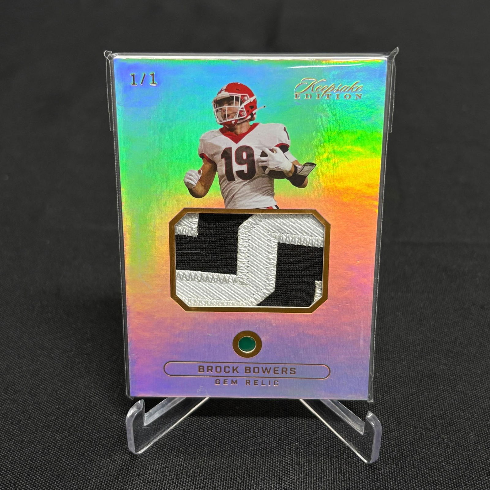 Brock Bowers #1/1 Gem Patch Football Card (1 of 2)