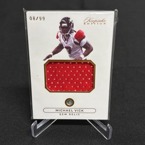 Michael Vick Gem Relic Football Card #/99