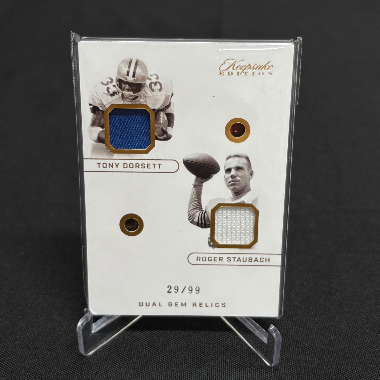 Tony Dorsett, Roger Staubach Dual Gem Relic #/99 (1 of 1)