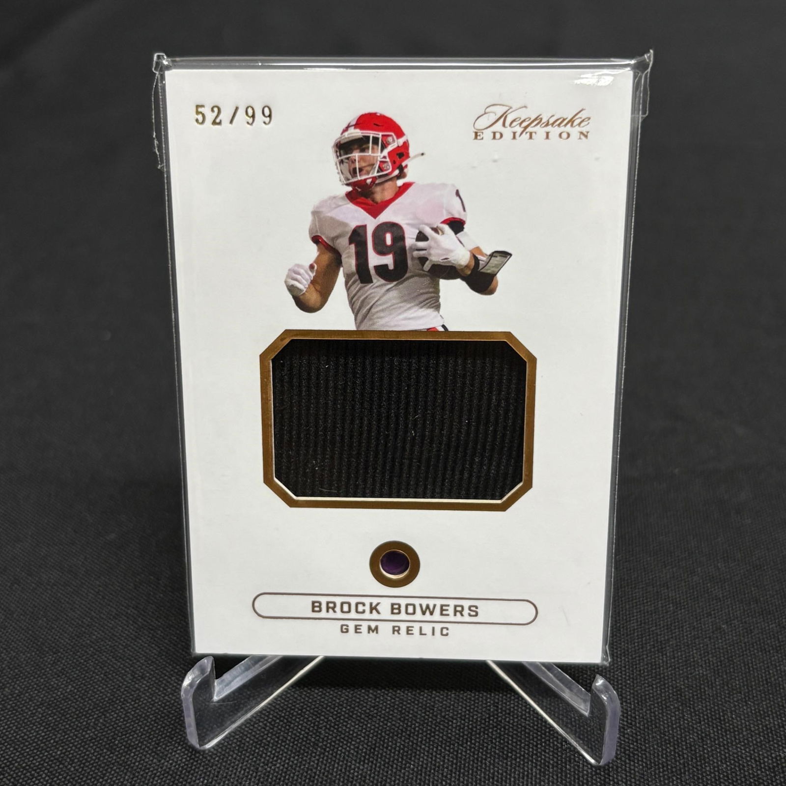 Brock Bowers Gem Relic Football Card #/99 (1 of 2)