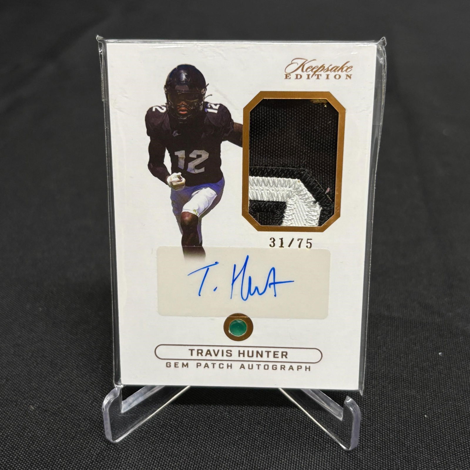 Travis Hunter Gem Patch Auto Football Card (1 of 2)