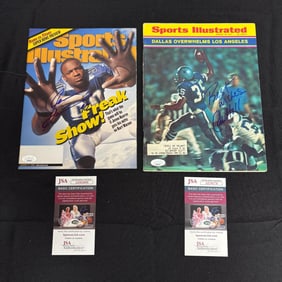 Jevon Kearse, Calvin Hill Auto SI Magazines JSA