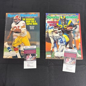 Eric Dickerson, Calvin Hill Auto SI Mags JSA COA