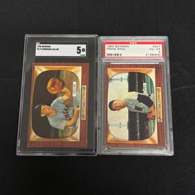 Graded 1955 Bowman Baseball Cards, Shea