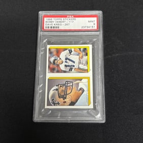 PSA 9 Bobby Herbet Dave Krieg 1986 Topps Stickers