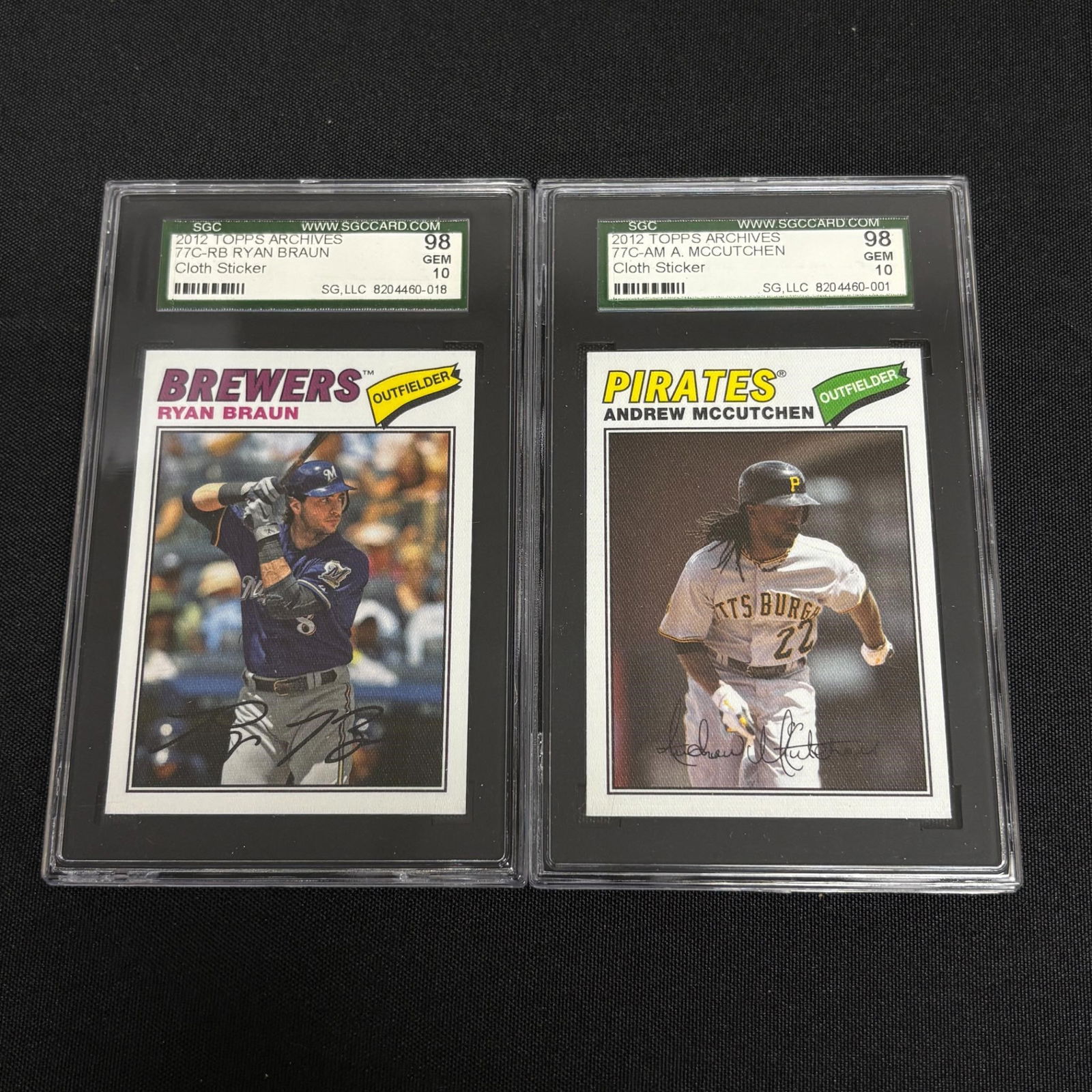 SGC 10 Braun, McCutchen Topps Archive Cards (1 of 2)